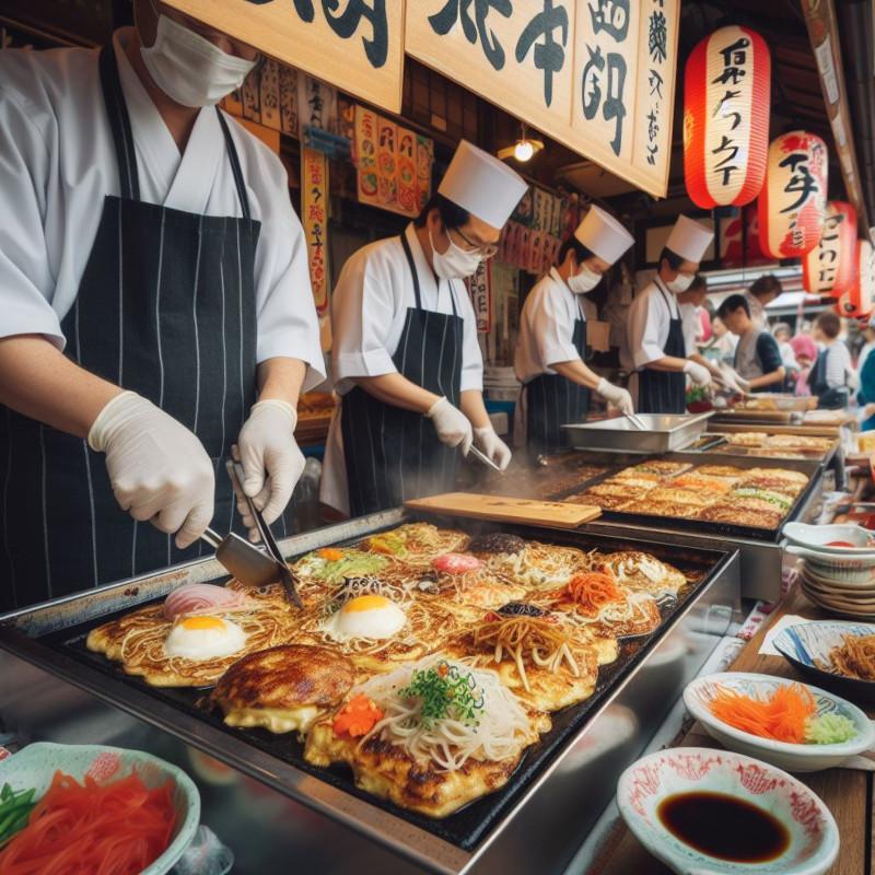 Okonomiyaki a panqueca japonesa.